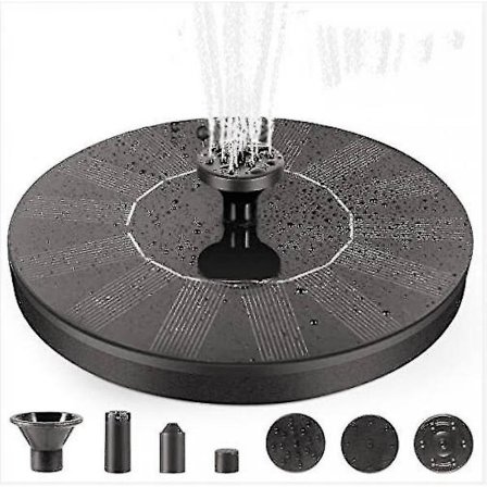 Solcelledrevet springvandspumpe med LED-lys, solcelledrevet damspringvand flydende springvand