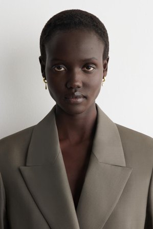 COS Femme Créoles Asymétriques À Perle Et Goutte in Doré