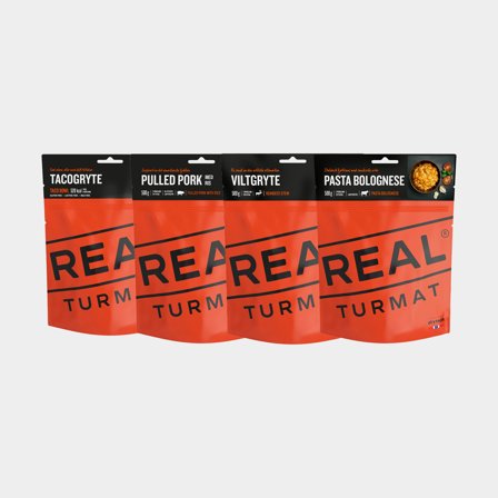 Duże opakowanie żywność liofilizowana / jedzenie na biwak Real Turmat Zestaw wędrówkowy, 4-pack, 1900 gram - camping