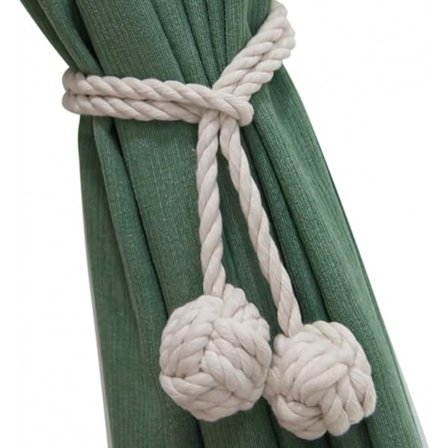 Gardinknytning för gardiner - 2 st naturliga bomulls utomhusgardinknytning