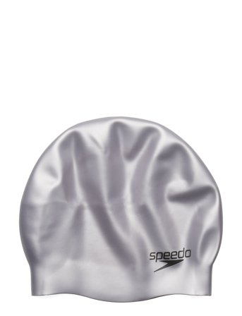 Speedo Plain Moulded Silicone Cap - White - ONE SIZE