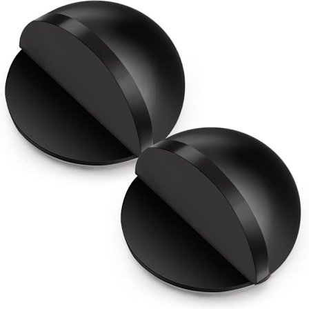 2 kpl Itsekiinnittyvä Ovenpysäytin, Ruostumaton Teräs Lattia Ovenpysäytin Seinäsuoja, Puolikuun Muotoinen Lattia Ovenpysäytin (Musta)