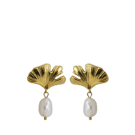 WOS GINKO PEARL EARRINGS GOLD Örhängen Dam Guld ONESIZE