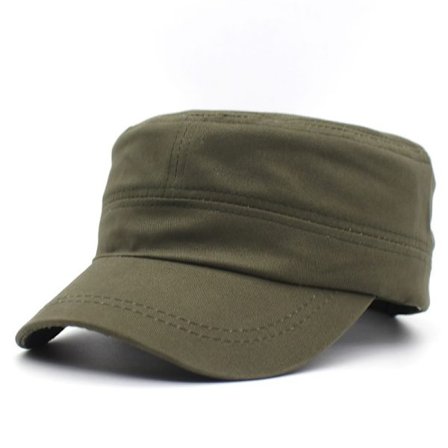 Pure Color Flat Top Unisex Cap (Army Green), Justerbar Mode