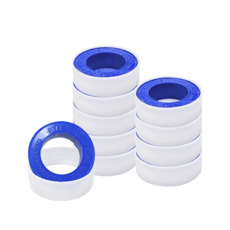 10 stk PTFE-tape tetningsteip for rørleggerarbeid/dusj/badekar/kraner