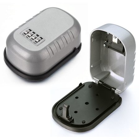 Seinälle asennettava 4-numeroinen yhdistelmälukon avainkaappi, turvallinen säilytystila sinkkiseoslukko kannella