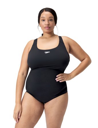 Speedo Plus Size Endurance+ Medalist Swimsuit - Black - 50