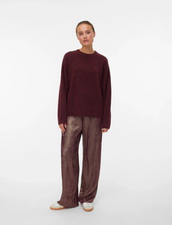 Vero Moda Vmboom Ls O-Neck Pullover Ga Noos - Burgundy - S