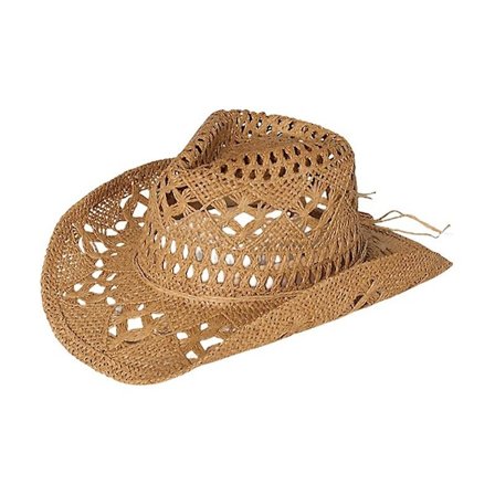 Stråhatt Ventilerad Ihålig Rund Hopfällbar Western Cowboy Strandhatt Fotorekvisita-FA13-