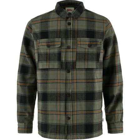 Fjällräven Herr's Övik Lite Padded Shirt in Deep Forest/Black | Size: Small, G-1000/Polyester