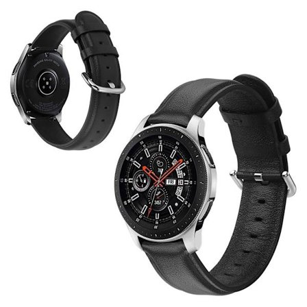 Samsung Galaxy Watch (42mm) äkta läder klockarmband - svart