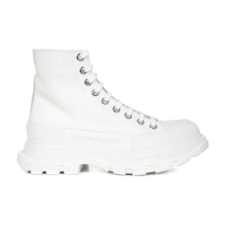 Alexander McQueen, Tread Slick Boots Wit, Dames, Maat:38 EU,Katoen