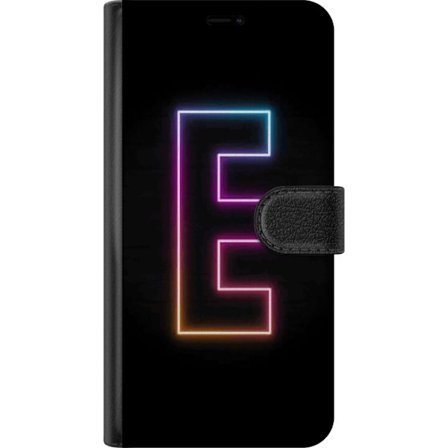 Kompatibel Tegnebogsetui til OnePlus OnePlus 12R Minimalistisk neonbogstav E i lyse farver mod mørk baggrund i moderne og stilren design