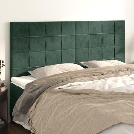 Vidaxl Huvudgavlar 4 St Mörkgrön 80x5x78/88 Cm Sammet Grön