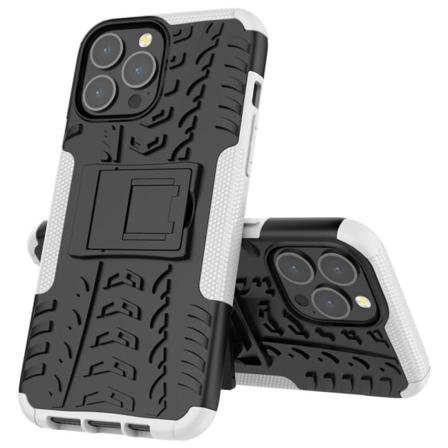Iphone 13 Pro Max - Ultimata Stöttåliga Skalet Med Stöd - Vit