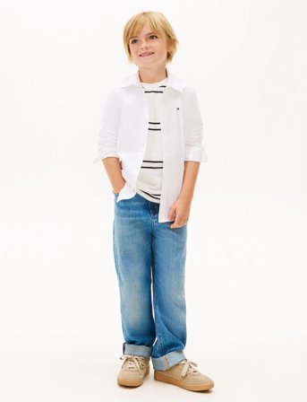 Tommy Hilfiger Solid Stretch Poplin Shirt L/S - White - 98