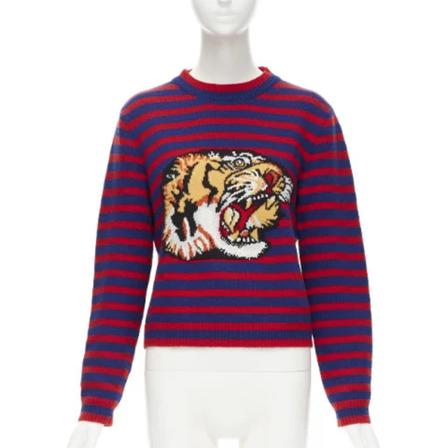Gucci Vintage Pre-owned Wool tops , Blauw , Dames , Maat: S