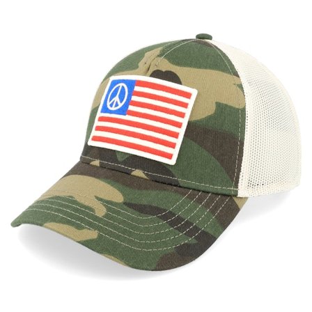 American Needle - Camo - trucker - Cap - Usa Peace Twill Valin Ptch Ivory/Camo Trucker - Hatstore