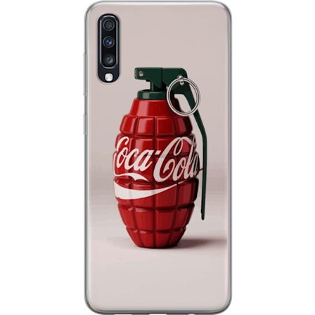 Kompatibelt Mobildeksel til Samsung Samsung Galaxy A70 Kunstnerisk illustrasjon av Coca Cola granateple i rødt og grønt, pop art inspirert motiv med