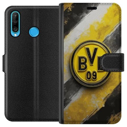 Kompatibel Tegnebogsetui til Huawei Huawei P30 lite Farverigt abstrakt puslespillsmønster, der symboliserer fællesskab, mangfoldighed og kreativitet