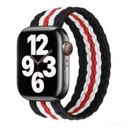 Apple Watch kompatibelt ARMBAND ElastisktSVART/RÖD/VIT42/44/45mm MultiColor M