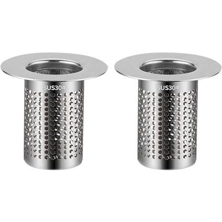 2 kpl lavuaarin suodatin, viemärisuodatin, ruostumattomasta teräksestä valmistettu suodatin, suihkusuodatin hiuksille