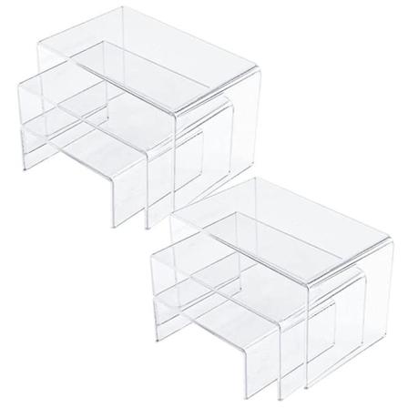 6 stk. Akryl Display Hylde Candy Dessert Samleobjekter Figurer