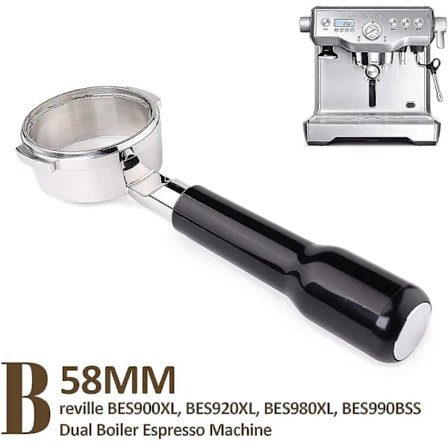 58 mm bunnløst portafilter for espressomaskin med dobbel kjele Bes900xl, Bes920xl, Bes980xl, Bes990bs