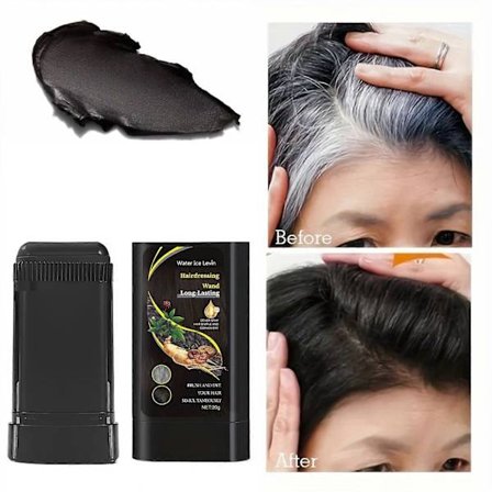 Bærbar Hårfarve Kam til Dækning af Gråt Hår, Brunlig Sort Hårfarve Stick med Indbygget Kam, Sikker og Praktisk, Vandtæt og Svedafvisende Ha