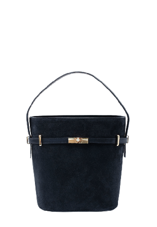 LaTalia Handväska i suede Molfeta Handväskor Dam Svart 24x16x27