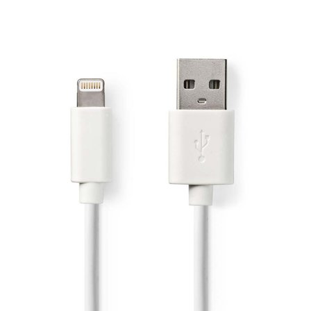 NEDIS Kabel Lightning - USB A 2m Vit - Lyreco - Datorprodukter - Kablar och adaptrar - Lightning