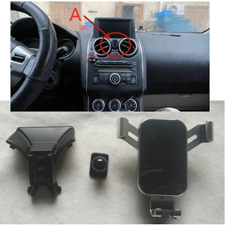 Yhteensopiva Nissan Qashqai j10 Dualis -lisävarusteiden kanssa 2013 2012 2011 2009 2008 2007 Matkapuhelimen pidike Älypuhelimen teline Kiinteä 
