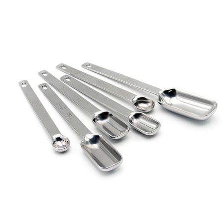 6 stk/sett rustfritt stål måleskje Kaffe Matlaging Baking