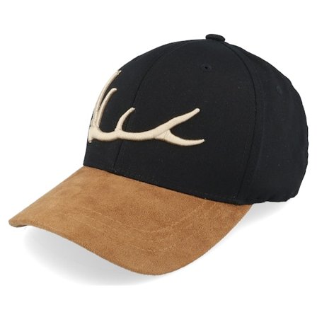 Hunter - Sort flexfit Kasket - Elk Antler 3d Black/Suede Flexfit @ Hatstore