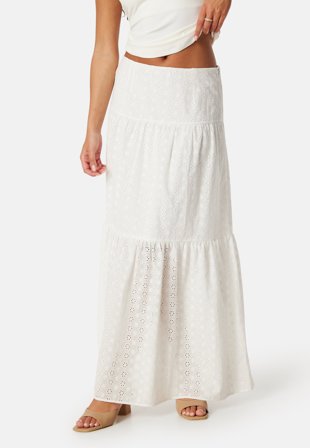BUBBLEROOM-Broderie Anglaise Maxi Skirt-S