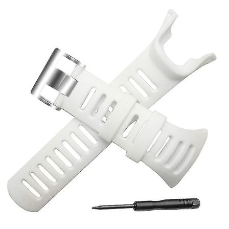 Justerbart gummiband för Suunto Ambit 1 2 3 klocka, armband, armband, vuxen, vitt silverspänne