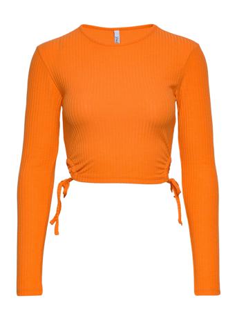 Onlemma L/S Cropped Cut Out Solid Top Nn Orange ONLY