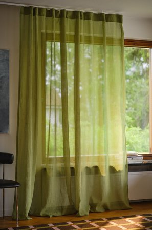 Jotex - Gardin Med Multifunksjonsbånd 1-lengde Ekstra Bred Kardemommegrønn - CAISA - Kjøp Multifunksjonsgardiner hos Jotex