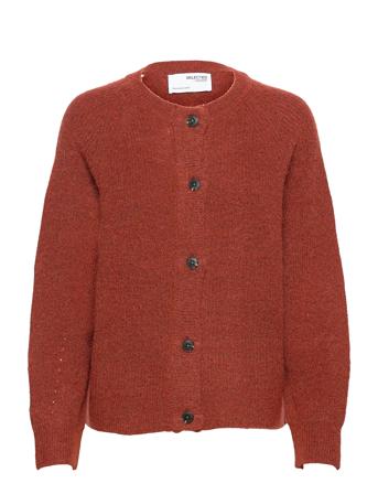 Slflulu Ls Knithort Cardigan Strikket Trøje Cardigan Rød Selected Femme