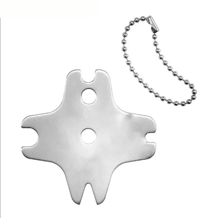 Skraber til stegeplade i rustfrit stål, rund (Blank, på lager)