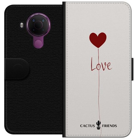 Yhteensopiva Lompakkokotelo Nokia Nokia 5.4 Cactus and Friends - Love Balloon Minimal