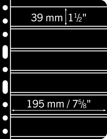 VARIO lommer - 6 Striber - Sort - Pakke med5 stk.,fra Leuchtturm
