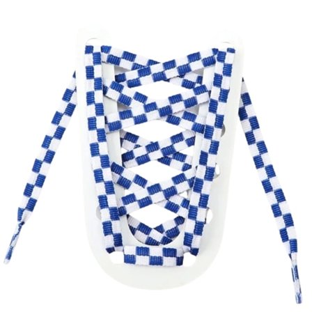 Kengännauhat - Ruutukuvio - Litteät [120 cm] - Sininen/Valkoinen - Lenkkarit