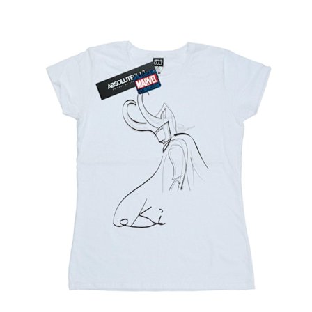 Marvel Dam/Kvinnor Loki Lines Bomull T-shirt XL Vit