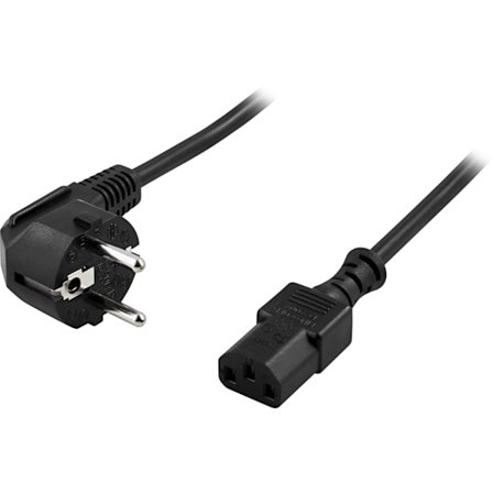 Device cable PC & wall outlet angled CEE 7/7 & IEC C13 0.2m