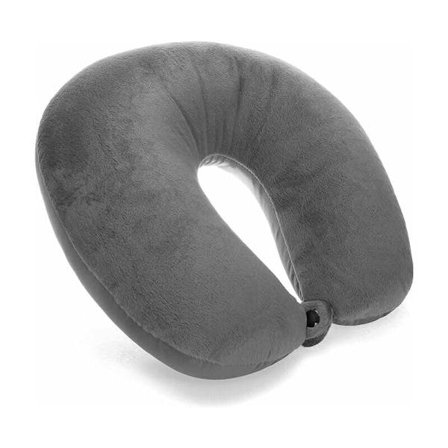 (Grå),Premium Nackkudde - Bekväm Resenackkudde - Bekväm Resekudde med Sammetsöverdrag för Tåg, Flygplan, Bil, Buss, Båt