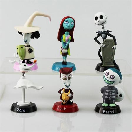 6st Julafton Skräck Halloween Actionfigur Jack Skellington Leksak Barn Pojkar Flickor Party Present