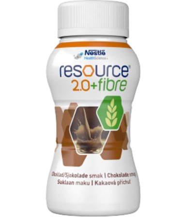 Resource 2.0+fiber næringsdrikk sjokoladesmak 4x200 ml