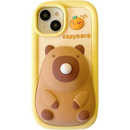 Capybara iPhone-deksel - 3D Kawaii Silikondeksel med nøkkelring (Flere farger)