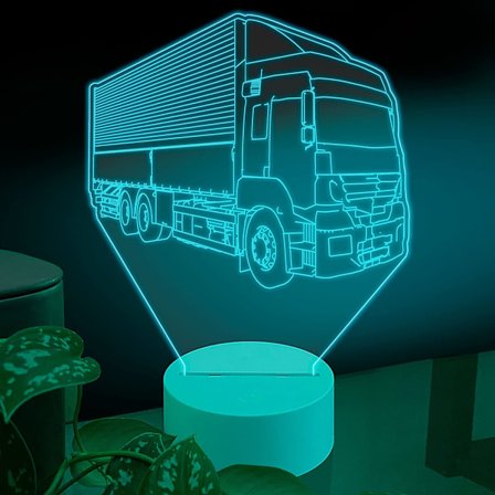 Transport 3D LED-bordslampa, logistikbil som transporterar gods
